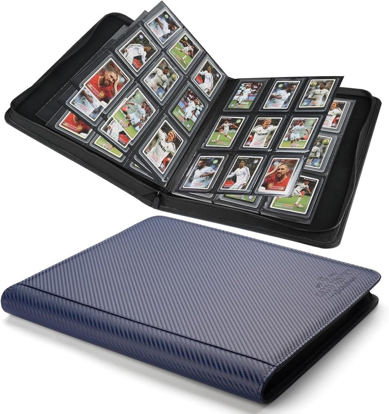 CARDBINDER Toploader Binder,Toploader Hard Cases, 9-Pocket Pages Sleeves Hold up 288 Cards.Toploader Card Binder with Sleeves for “3×4” rigid，Card Holder(blue) - Image 1